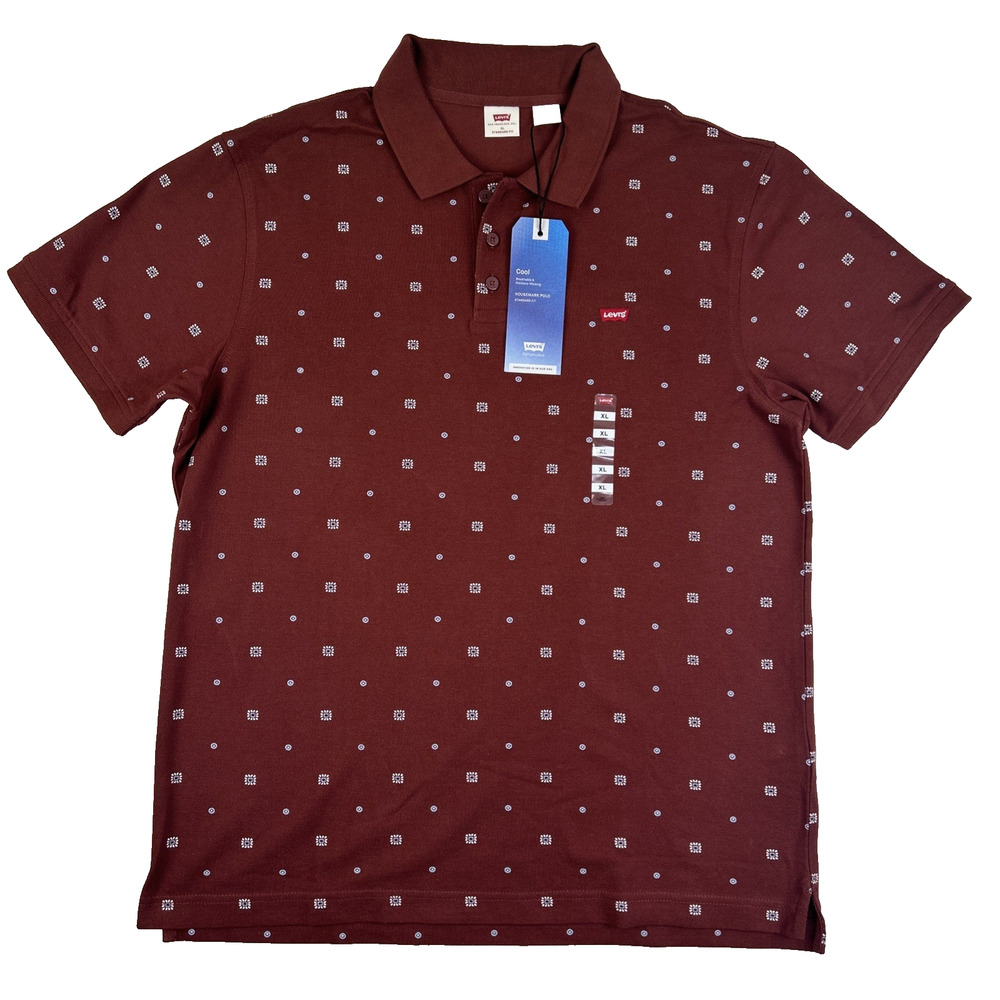 Levi’s Housemark Polo Short Sleeve Shirt Men’s Size XL Standard Fit Oxblood Red